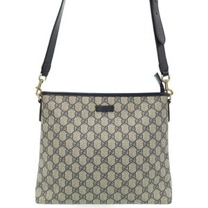 Gucci GG Plus Monogram Flat Messenger Crossbody Bag Brown